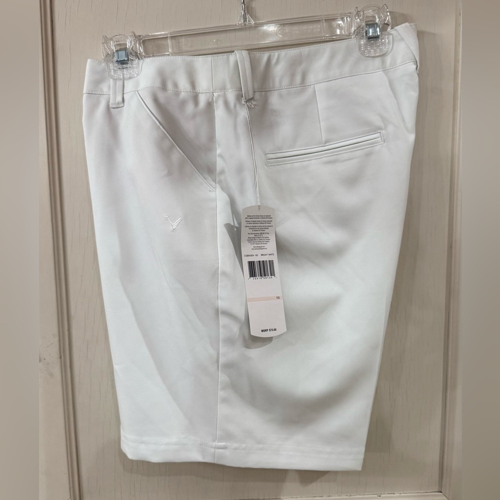 Women’s White Athletic Shorts - Slim Performance Fit